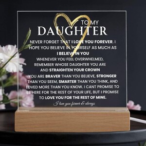 Daughter Gift for Christmas To My Daughter- I Love You Keepsake with Nightlight, Christmas Gift Graduation Gift Birthday Gift for Daughter