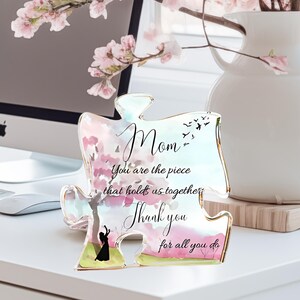 Puzzle piece watercolor mom sign, you hold us together sign, gifts for mom, gift for her, Mothers day gift, Grandma gift, Birthday Gift