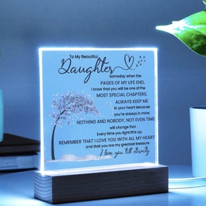 Night light Keepsake Gift for Daughter- Eternity- Plaque lamp Christmas Gift For Daughter, Gift From Mom, Gift From Dad, Birthday Gift