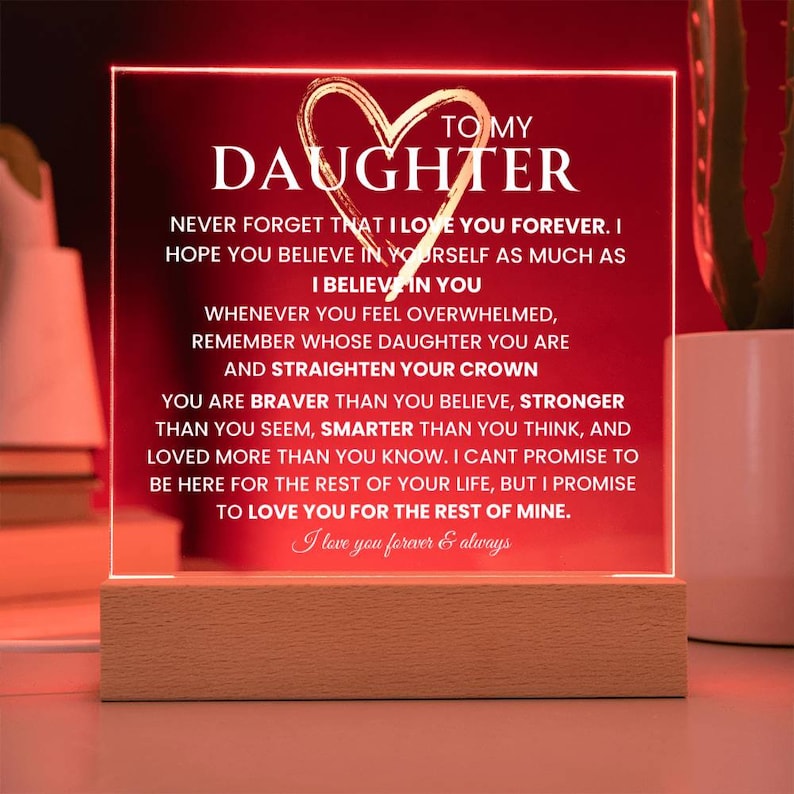 I'll Always Love You, My Dear - Moon Lamp - To My Daughter, Gift For Daughter, Daughter Gift From Mom, Birthday Gift For Daughter, Christmas Gift
