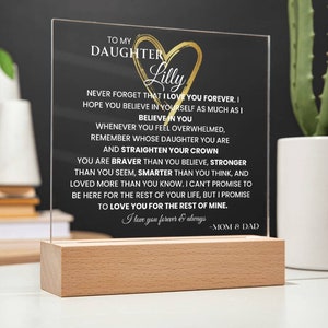Personalized Gift for daughter Message Keepsake to daughter Daughter Gift For Her Birthday Daughter Christmas gift Daughter Graduation