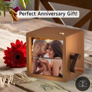 Flipbook fotografico personalizzato, scatola di animazione in legno, libro fotografico con luce, regalo di anniversario, compleanno, matrimonio per la mamma, regalo unico per la coppia, arredamento per la casa