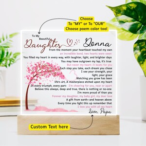 Custom Night light Keepsake Gift for Daughter Color Changing LED Base Graduation Gift For Daughter Gift From Mom Gift From Dad Birthday Gift