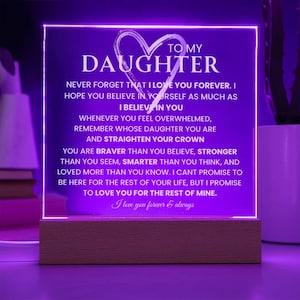 Daughter Birthday Gift Acrylic Plaque Keepsake To Daughter From Dad Gift For Her From Mom Graduation Gift Daughters Gift from Parents