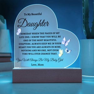 Geschenk (Fast ausverkauft) -Geschenk für Tochter Acrylherz - Meine schöne Tochter, Geschenk von Mutter zu Tochter, Tochter Geburtstag, Weihnachtsgeschenk