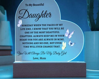 Gift (Almost Sold Out)-Gift For Daughter Acrylic Heart- My Beautiful Daughter, Gift from mom to daughter, Daughter Birthday, Christmas gift