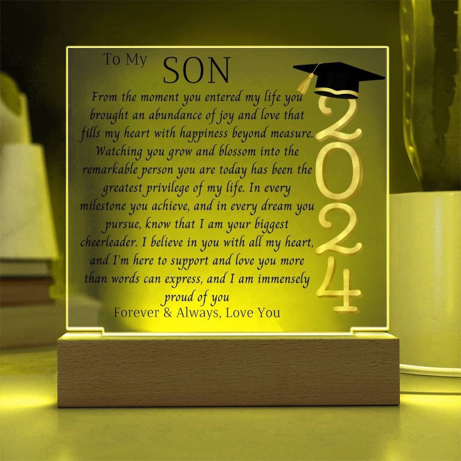Son Graduation Giftso Proud of You Acrylic Plaque Promotion Gift Gift