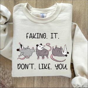 Opossum sweatshirt, Possum Sweater, funny opossum saying, funny sweatshirt, possum sweatshirt, possum lover, trashcore