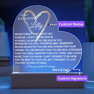 Daughter Gift- Custom Gift For Daughter Acrylic Heart- My Beautiful Daughter, Gift from mom , Daughter Birthday, Christmas gift