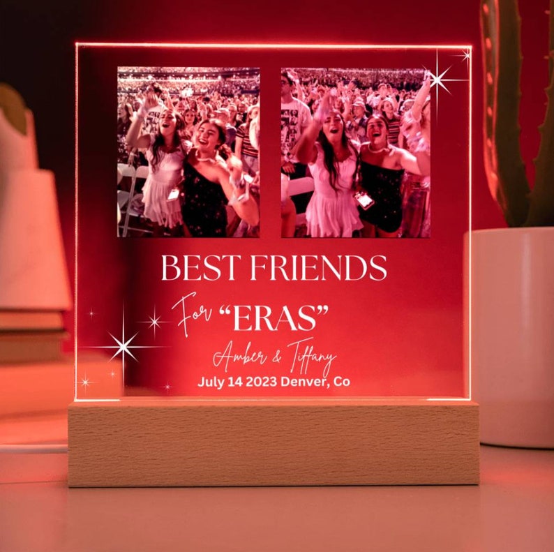 Personalized Eras Best Friends Gift Memory Picture Plaque, Custom Concert Photo, Gift for