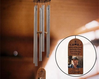 Personalisiertes Gedenk-Windspiel – Für Den Verlust Eines Geliebten Menschen, Aus Aluminium, 91 Cm