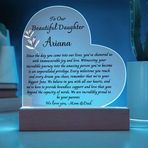 Personalized Gift-To Our Beautiful Daughter Flower Plaque Graduation Gift Birthday Gift Affirmation Gift Christmas Gift Gift from Parents