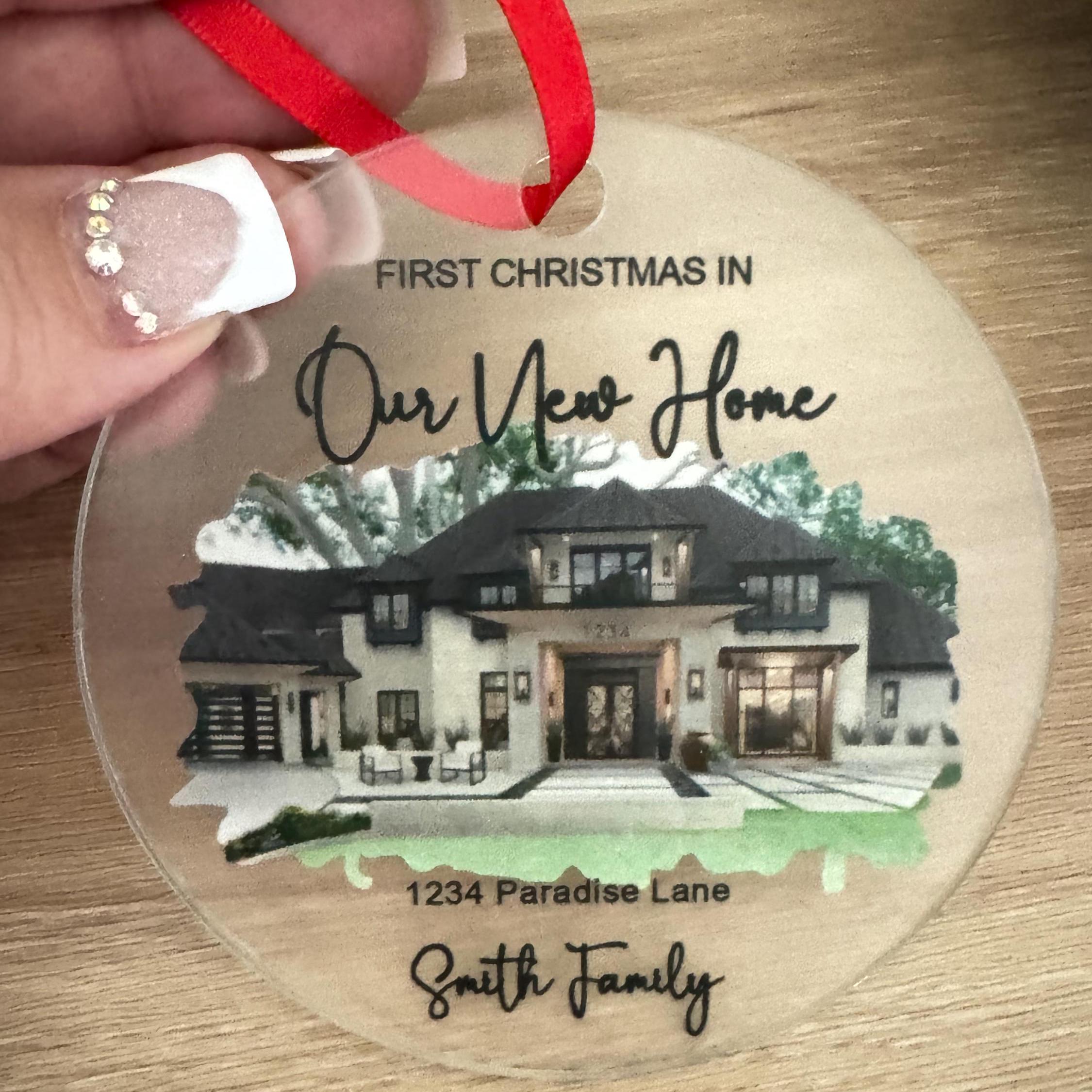 Personalized New Home Photo Ornament, Realtor Client Gift, Custom House ...