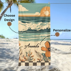 Grande serviette de plage cadeau serviette de plage personnalisée multi-styles demoiselle d'honneur serviette de célibataire avec nom nager cadeau de fête d'anniversaire