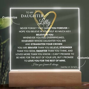 My Daughter Personalized Plaque Emotional Message Keepsake Daughter Gift For Birthday Daughter Christmas Gift Daughter Valentines Day