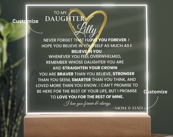 My Daughter Personalized Plaque Emotional Message Keepsake Daughter Gift For Birthday Daughter Christmas Gift Daughter Valentines Day