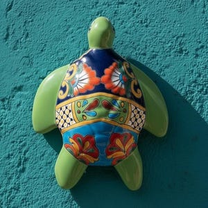 Mexican Talavera Wall Turtle Decor | Indoor & Outdoor Art - Handmade -