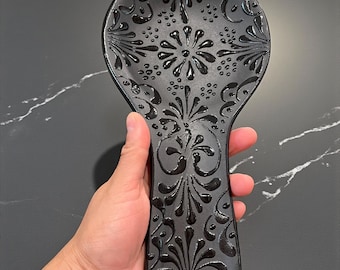Handmade Talavera Spoon Rest - Utensil Holder -