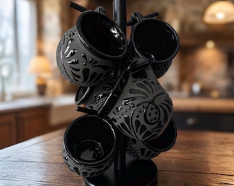 Handmade Talavera Mugs/Jarritos | Lead free | Black & Black