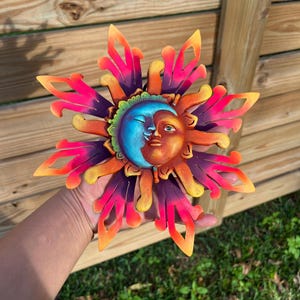 Wall Metal Sun and Moon | Artisan Decor for Home & Garden Handcrafted