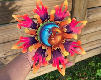 Wall Metal Sun and Moon | Artisan Decor for Home & Garden Handcrafted