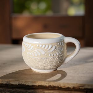 Stoneware Mug 14oz, Hand painted - Floral Design