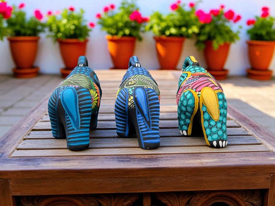 Handmade Elephant Alebrije - Clay Sculpture - Mexican Folk Art - Etsy