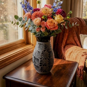 Black Talavera Flower Vase
