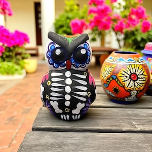 Artisan Handpainted Owl Alebrije | Clay |  Unique Mexican Folk Art Decor
