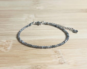 Moonstone Bead Bracelet or Anklet: Dainty Gemstone Jewelry