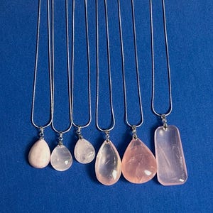 Rose Quartz Necklace Crystal Pendant Natural crystal necklace Rose Quartz Pendant Rose Quartz Jewelry（With Chain） Best Gift For Her