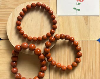 Roter Jaspis Perlenarmband: Handgemachter Heilstein-Schmuck