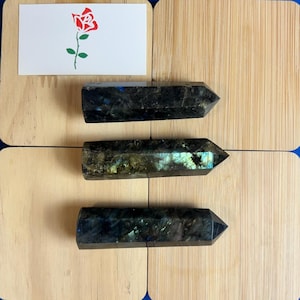 Natural Labradorite Crystal Tower | Iridescent Healing Stone for Intuition and Protection | Spiritual Obelisk for Meditation & Home Decor