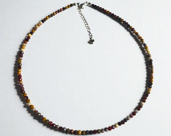 Mookaite Choker: Faceted Gemstone, Handmade Crystal Necklace