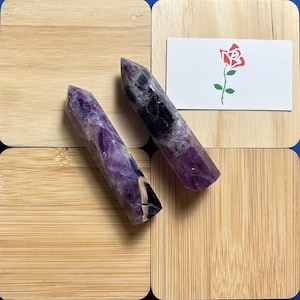 Natural Amethyst Stone Tower - Amethyst Single Point Crystal Tower Wand - Healing Crystal Chakra Stone Obelisk Home Decoration