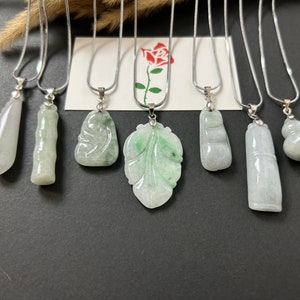 Jade Pendant, Authentic Natural Burmese jade, Natural Jade Pendant, Lucky Jade Necklace，Jade Pendant with Chain
