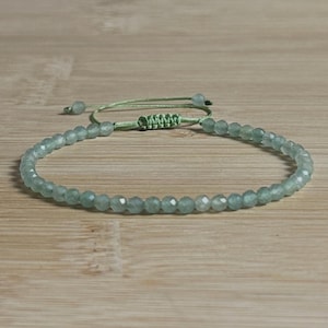 Grünes Aventurin Armband: Facettierter Glückskristall, Minimalist Schmuck