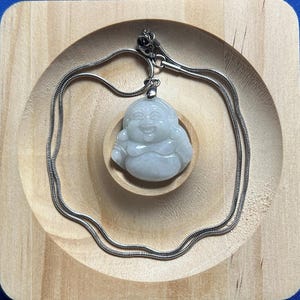 Jade Buddha Pendant, Jade Pendant, Jade Necklace, Jade Jewelry, Protection Pendant expertly carved from pure jade. Comes with a chain.