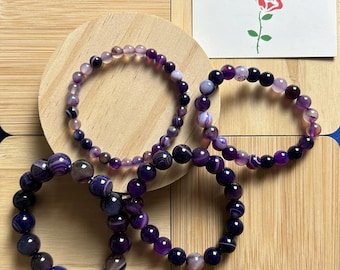 Natürliches Achat Perlenarmband: Handgemachter Kristall Heilschmuck