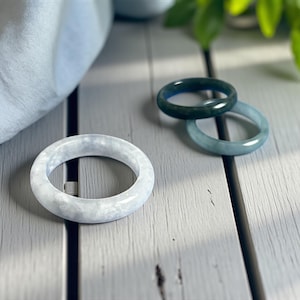 Burmese Green Jadeite Ring – Natural Jade Band for Women & Men, Minimalist Fidget Statement Ring, Everyday Jade Jewelry Gift