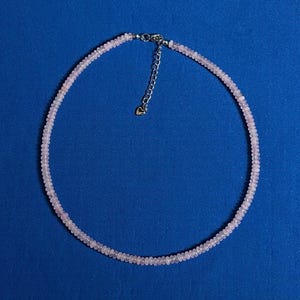 Rose Quartz Abacus Bead Choker Necklace – Handcrafted Natural Stone Jewelry for Dainty Everyday Wear & Gifts
