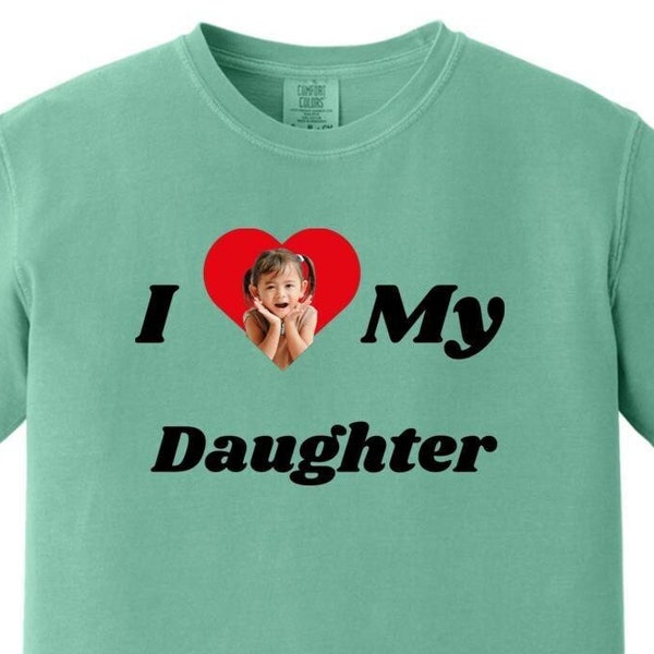 Forever Cherish Your Daughter's Smile with a Personalized Photo Soft T-Shirt - Ideal Gift for Mom or Dad