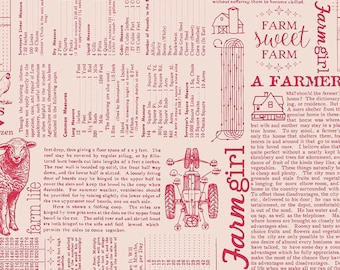 Lori Holt Farmer's Daughter Farm Life Background Tea Rose Yardage C17190