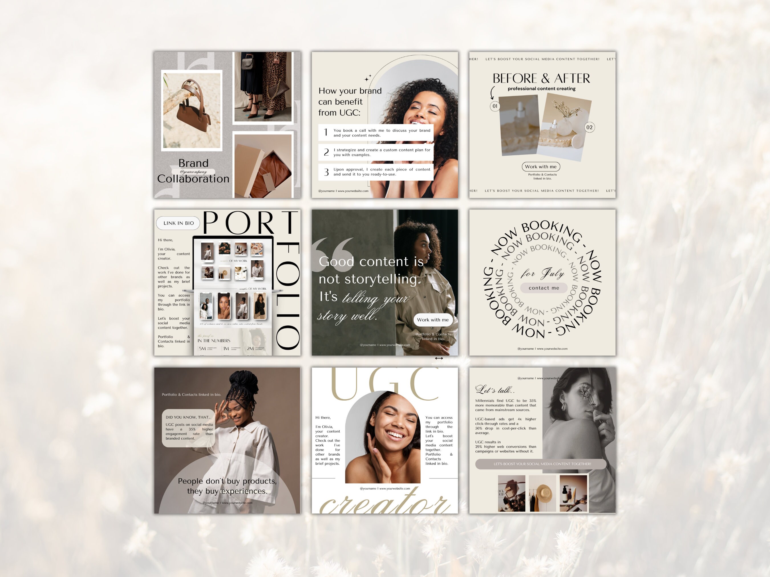 50 Social Media Canva Templates for UGC Content Creators With Resell ...