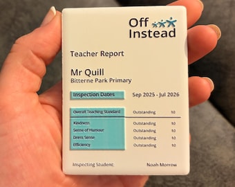 Personalised Teacher Report Fridge Magnet | Custom 3D Effect UV Print, End of Term Gift