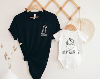 Dinosaur Family Matching Outfits: Daddy & Baby T-Shirt Onesie Set