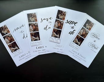 Photo Booth Save the Date Magnet | Personalised Wedding Photo Strip