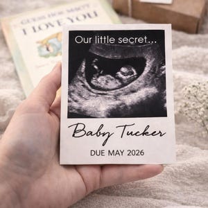 Personalised Baby Announcement Magnet | Scan Photo Pregnancy Reveal Gift