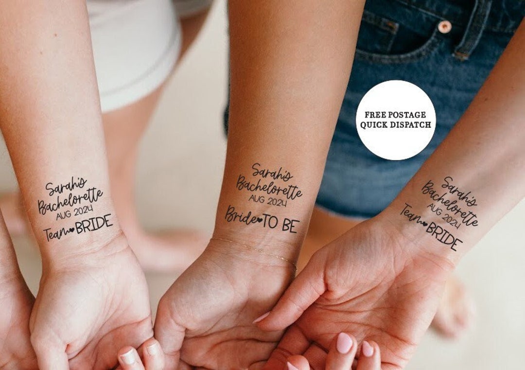 Team Bride Tattoos – Black Hen Party Night Accessories, Party Bag Fillers UK
