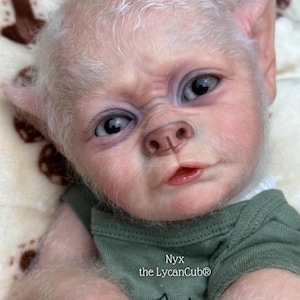 CUSTOM Authentic Reborn Baby Werewolf Lycan Doll Nyx Awake 19”